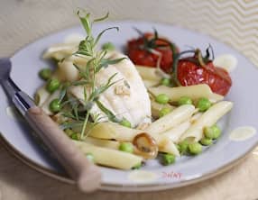 Filets de sole aux penne légumes et estragon
