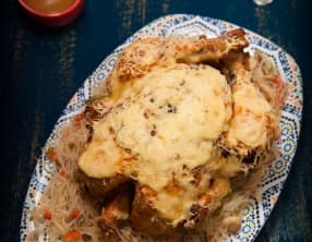 Poulet rôti à la harissa et au fromage