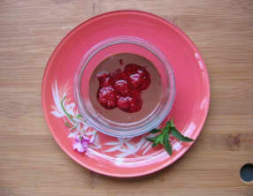 Crème d'amandes au chocolat et aux framboises