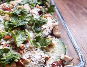 Gratin de courgettes, noisette, cajou et coriandre