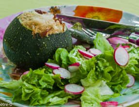 Courgettes farcies à la semoule et à la fêta