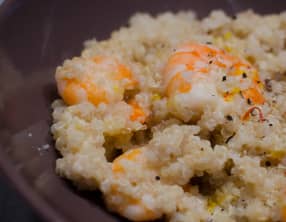 Quinoa aux crevettes et au safran