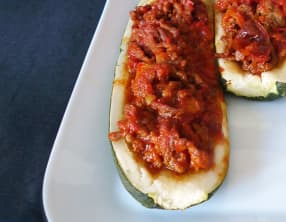 Courgettes farcies à la bolognaise