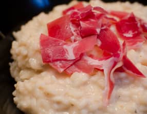 Risotto au gorgonzola et à la coppa
