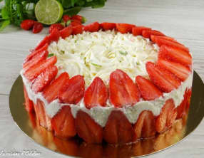 Fraisier mascarpone, citron, basilic