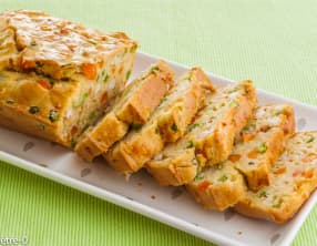 Cake aux langoustines et aux petits légumes