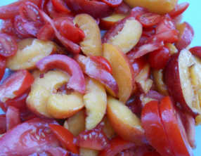 Salade nectarine jaune et tomate