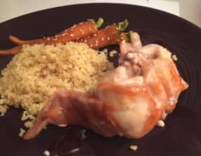 Râbles de lapin sauté au wok