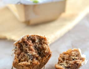 Muffins choco-amande, glaçage à la fleur d'oranger