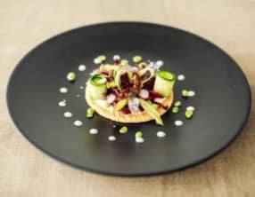 Tarte fine printanière, caviar de Wagyu