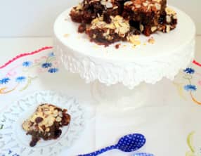 Brownies au chocolat au lait, amandes et cranberries