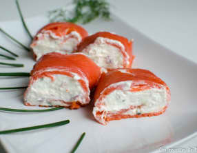 Roulé de saumon au chèvre et à la pomme