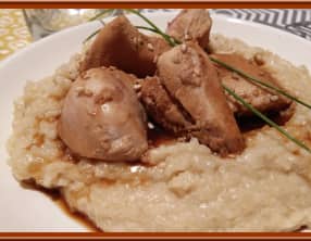 Risotto au poulet laqué à la bière
