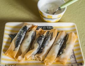 Brick de sardines sauce au fromage blanc