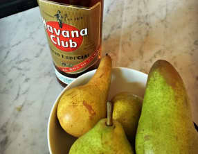 Sorbet à la poire, vanille et rhum