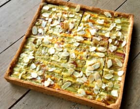 Tarte rhubarbe, framboise