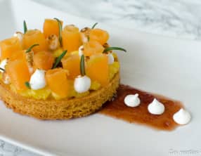 Tartelette de melon poché au romarin