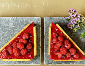 Tart-Ô framboise, amande, thym citron