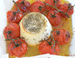 Ricotta rôtie et tomates grappes confites