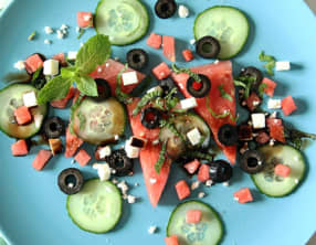 Salade de pastèque à la feta et à la menthe