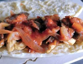 Sandwich poulet à la ratatouille