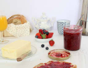 Confiture fraise framboise vanille