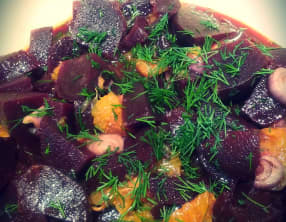 Salade de betteraves, oranges et aneth