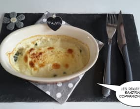 Gratin de saumon sur son lit d'épinards