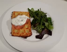 Gaufres de pommes de terre et saumon