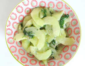 Concombres poêlés à la crème et au parmesan