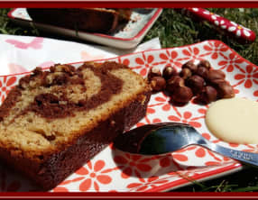 Cake marbré chocolat noisette