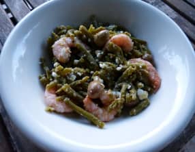 Salade aux haricots verts et crevettes