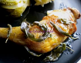 Cuisses de poulet au beurre de sauge