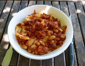 Haricots blancs au chou