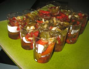 Verrines de poivron au balsamique