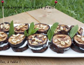 Croque-aubergine au chèvre frais