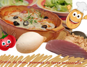 Thon aux pommes de terre, tomates et mozzarella
