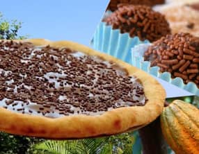 Pizza de brigadeiro et crème glacée