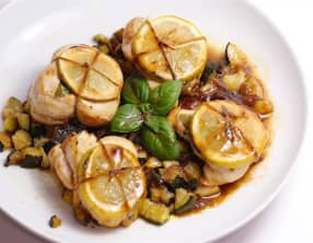 Poulet mariné au citron et basilic