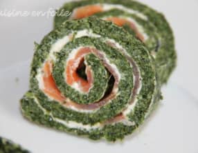 Roulé épinards et saumon