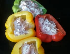 Poivrons farcis cuits à la plancha