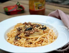 Pâtes aux sardines et citron confit