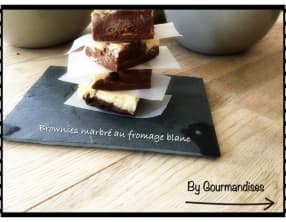 Brownies marbré au fromage blanc, banane et spéculoos