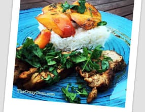 Filet mignon express aux nectarines rôties et au romarin