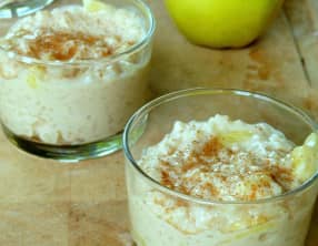 Riz au lait aux pommes et caramel beurre salé