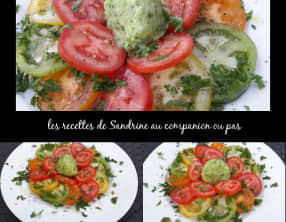 Sorbet concombre et sa salade de tomates colorées au companion