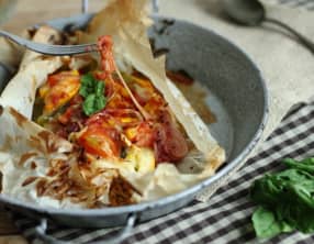 Papillotes de légumes d'été au comté