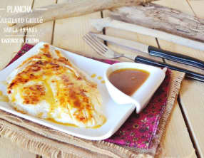 Plancha de cabillaud grillé et sauce ananas gingembre