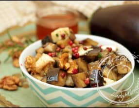 Salade d’aubergine, mozzarella et romarin