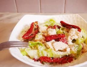 Tagliatelles de courgettes, tomates séchées et parmesan